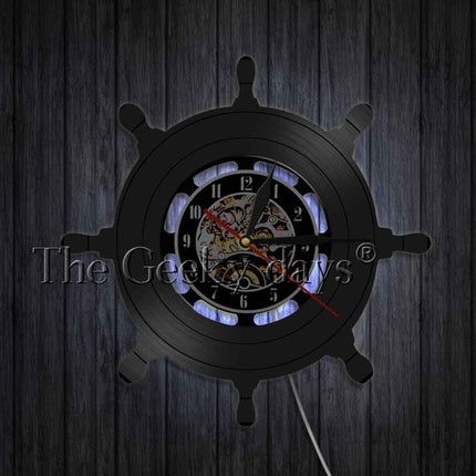 Vinylklocka med ankare marint tema