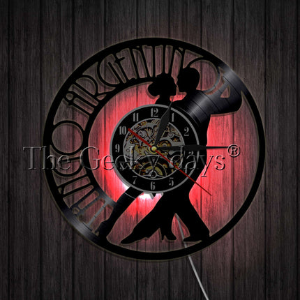 Vinylklocka med tango dansmotiv