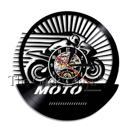 Racing motorcykel väggklocka vinyl design