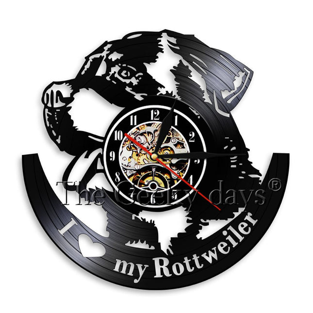 Vinylklocka med Rottweiler hundmotiv