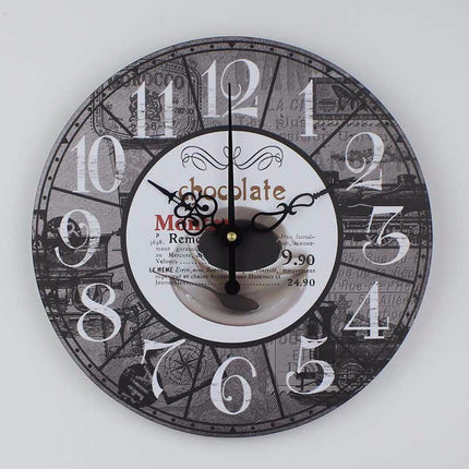 Retro väggklocka för kök kaffetema