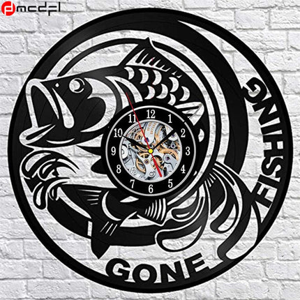 Vinylklocka med fiskemotiv för vägg