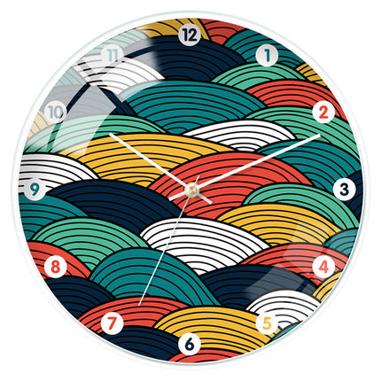 Modern Väggklocka Tvåfärgad Trä Design