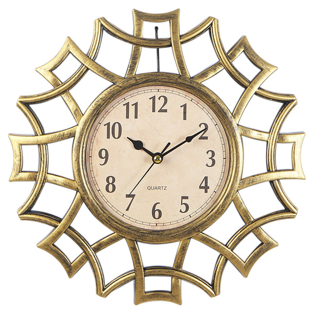 Stor dekorativ väggklocka med ram