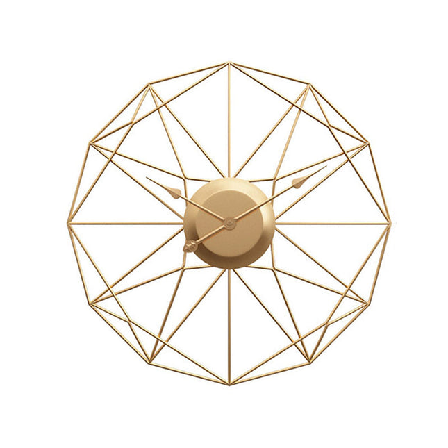 Geometrisk väggklocka i metall minimalistisk