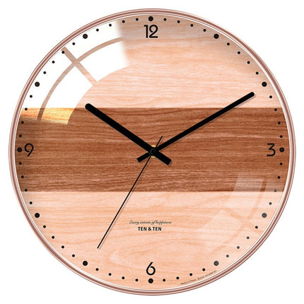 Modern Väggklocka Tvåfärgad Trä Design