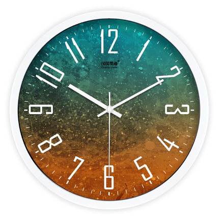 Färgglad Väggklocka med Träplankor Design