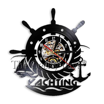 Vinylklocka med ankare marint tema