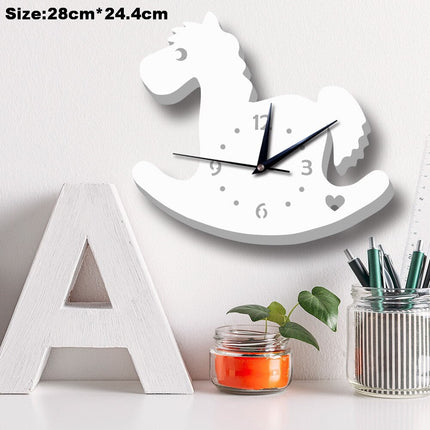 Vit väggklocka raket för barnrum