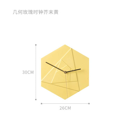 Hexagon Väggklocka 3D Skandinavisk Design