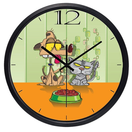 Väggklocka för barn med tecknad mops