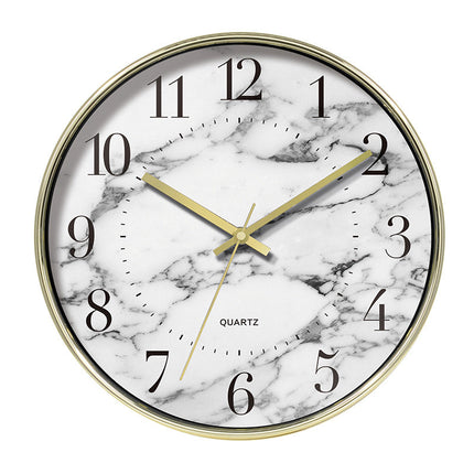 Väggklocka marmor med roséguld ram