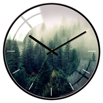 Modern Väggklocka Tvåfärgad Trä Design