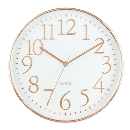 Väggklocka marmor med roséguld ram