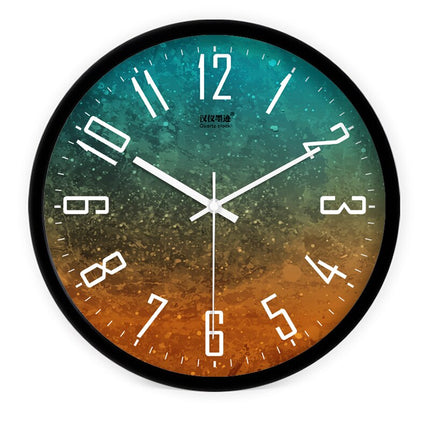 Färgglad Väggklocka med Träplankor Design