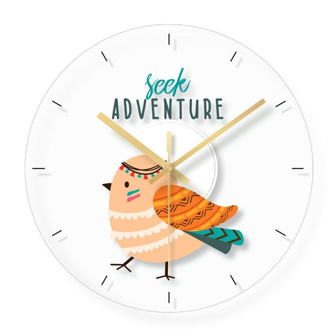 Rolig väggklocka för barnrum räv