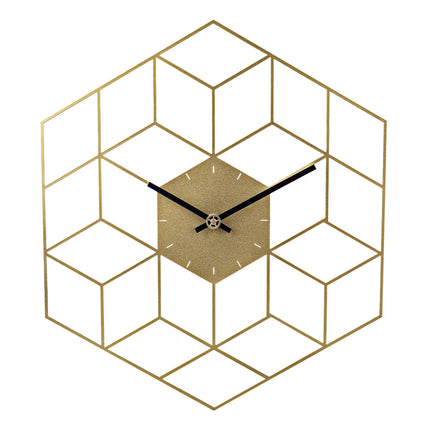 Geometrisk Väggklocka i Metall Hexagon
