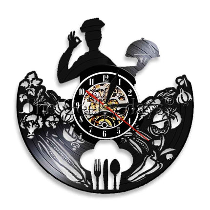 Vinyl väggklocka med kock för köket