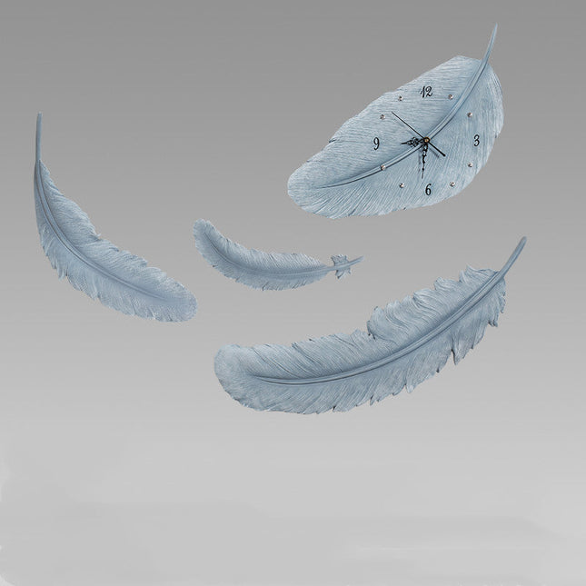 Väggklocka i Form av en Fjäder