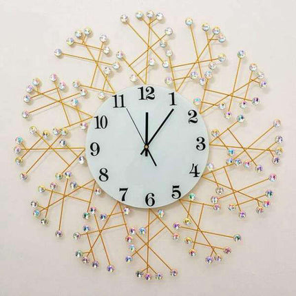 Stor modern väggklocka med kristaller