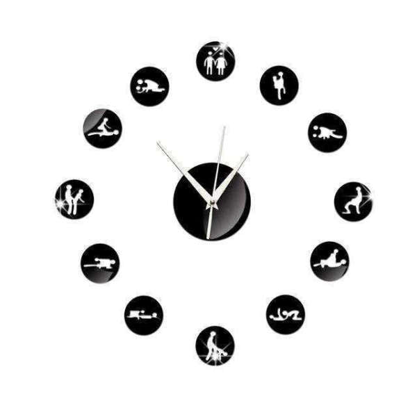 Röd DIY väggklocka klistermärken Kamasutra