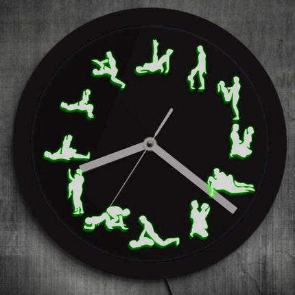 Väggklocka med LED-ljus kamasutra
