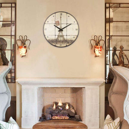 Vintage Paris väggklocka i sepia