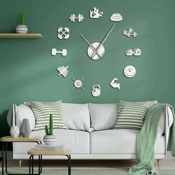 DIY väggklocka med gym- och träningsmotiv