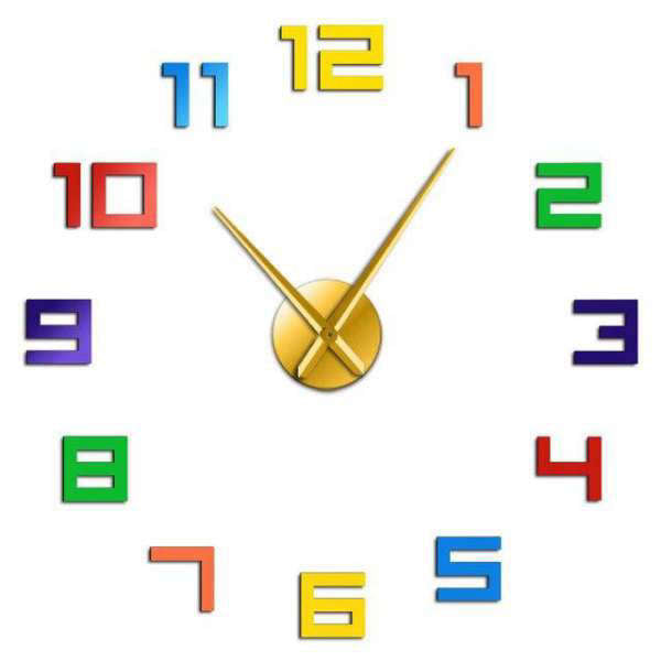 DIY väggklocka med färgglada 3D-siffror