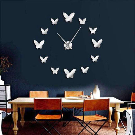 Väggdekoration klocka med vackra fjärilar