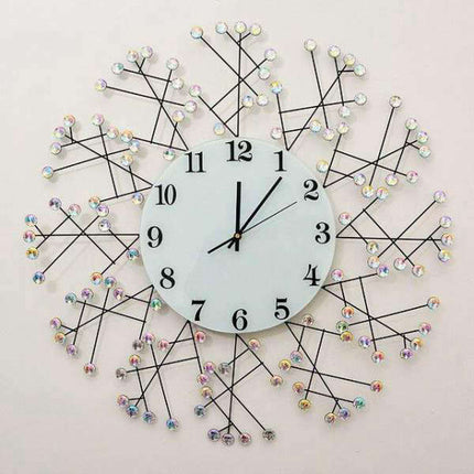 Stor modern väggklocka med kristaller