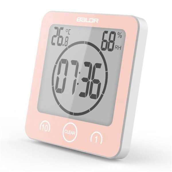 Vattentät digital badrumsklocka med timer