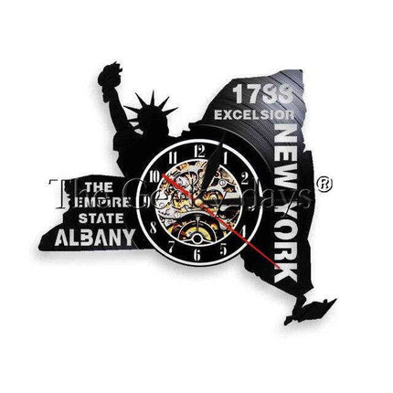 Väggklocka New York delstat vinyl