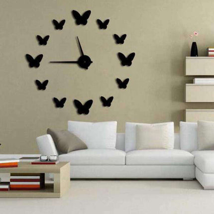 Väggdekoration klocka med vackra fjärilar