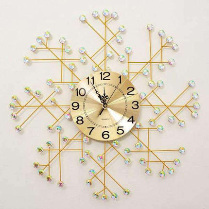 Stor modern väggklocka med kristaller