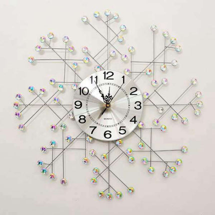 Stor modern väggklocka med kristaller