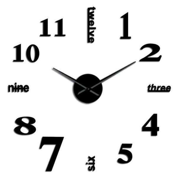 DIY väggklocka med siffror och text