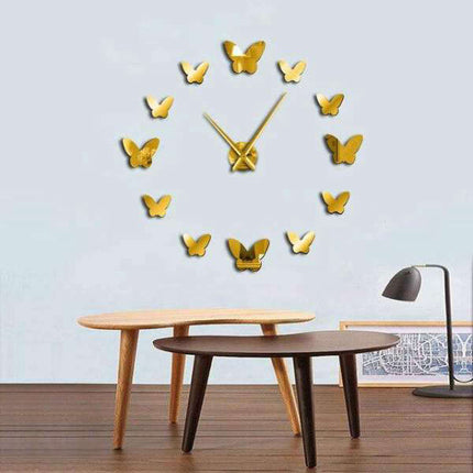 Väggdekoration klocka med vackra fjärilar