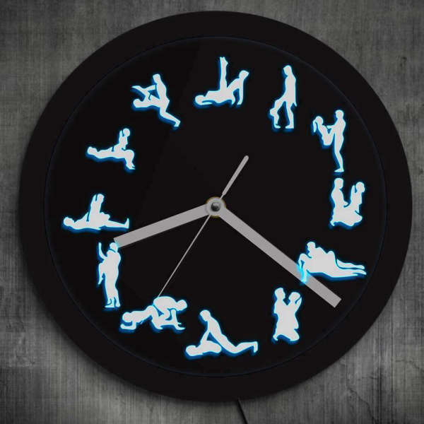 Väggklocka med LED-ljus kamasutra