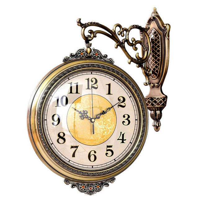 Antik dubbelsidig stationsklocka för vägg