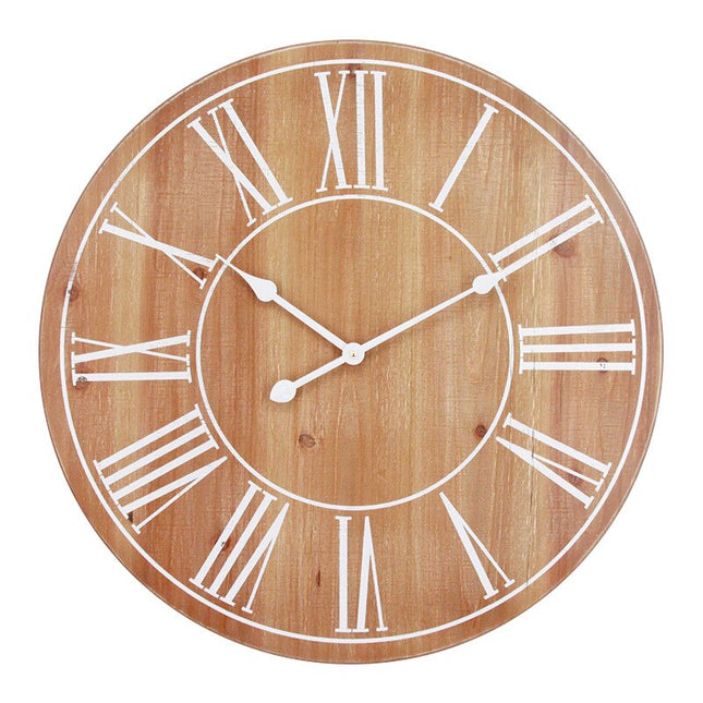 Väggklocka i trä med retrodesign