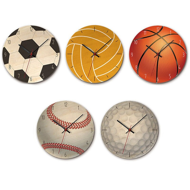 Väggklocka för barnrum med fotbollsmotiv