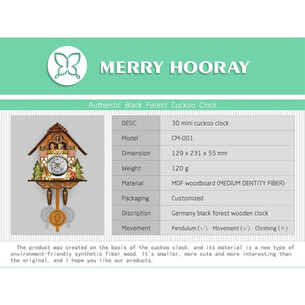 Handskuret traditionellt gökur i trä