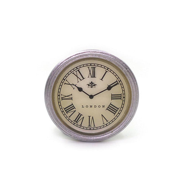 Liten vintage bordsklocka i metall