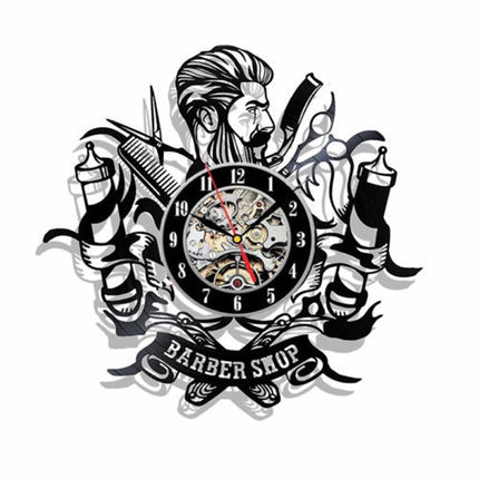 Barbershop vinyl väggklocka för salong