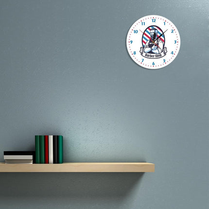 Väggklocka med motiv för barbershop