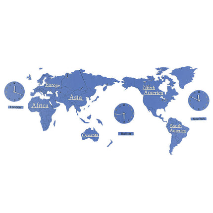 Originell väggklocka världskarta för vardagsrum