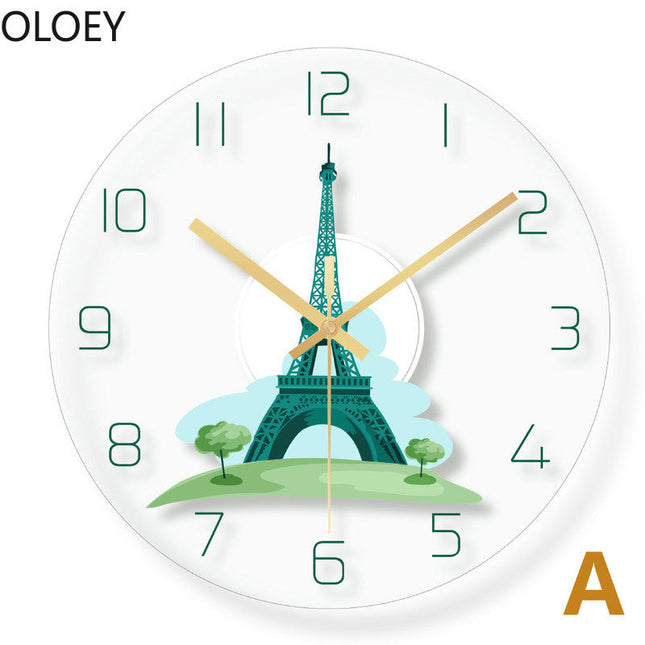 Rolig väggklocka för barnrum räv