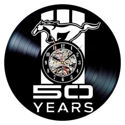 Ford Mustang väggklocka av vinylskiva
