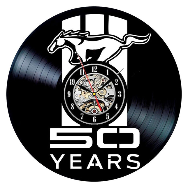 Ford Mustang väggklocka av vinylskiva